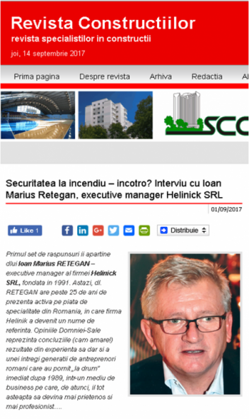 Securitatea la incendiu – incotro? Interviu cu Ioan Marius Retegan, executive manager Helinick SRL